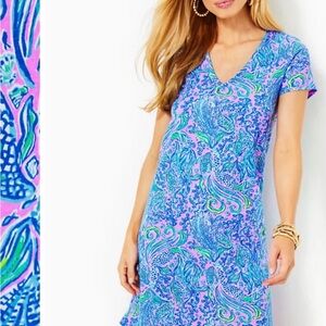 NWT Lilly Pulitzer XXL Etta Short Sleeve Dress We Mermaid It Lilac Rose
